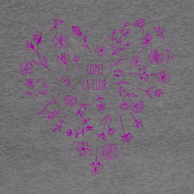 Como la flor - heart flowers - purple design by verde